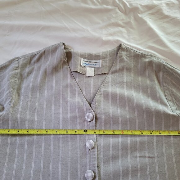 Maggie Lawrence Sport Women's Taupe Stripe & Gingham Skirt & Jacket Suit - 18/20 - Picture 7 of 8